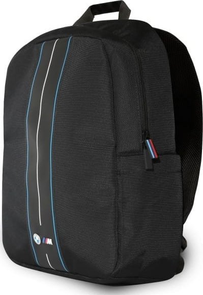 Çantë shpine BMW Blue Stripe BMBP15COMPVSKL, për laptop 16", najlon, e zezë