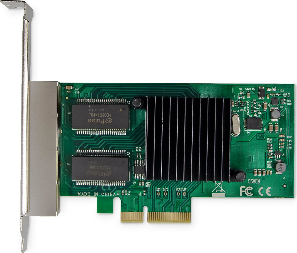 Мрежна картичка Digitus DN-10114, 4 гигабитни порти, PCIe, црна