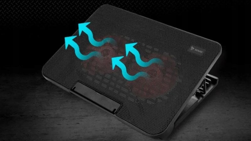 Stendë ftohëse për laptop Savio COS-02, 2 ventilatorë, LED i kuq, e zezë
