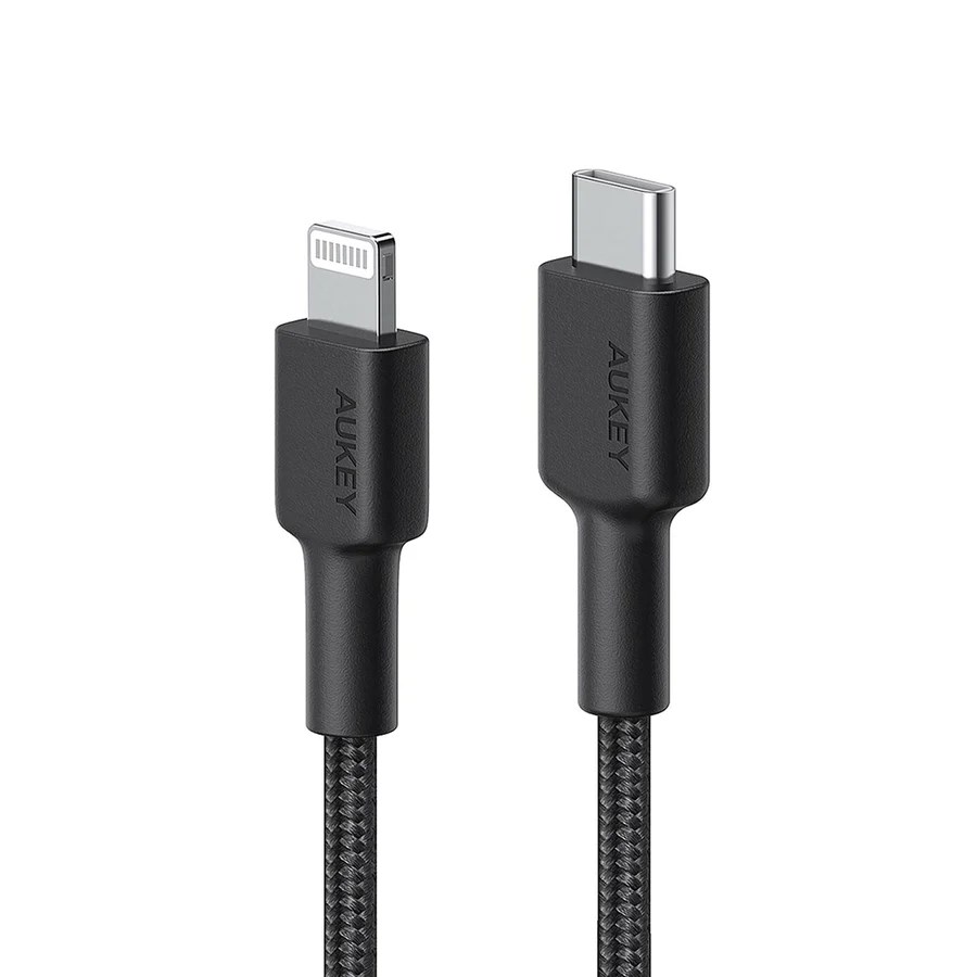 Kabllo Aukey, Lightning / USB C, 2 m, e zezë