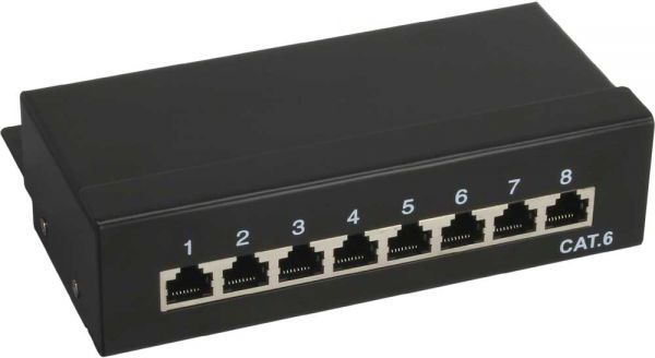Patch panel InLine 76208, 8 porta, CAT 6, i zi
