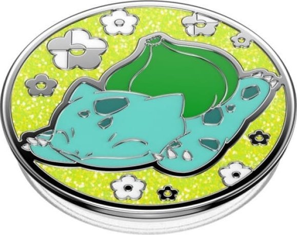 Kapëse telefoni PopSockets Enamel Bulbasaur Nap PopGrip, ngjitës, shumëngjyrësh