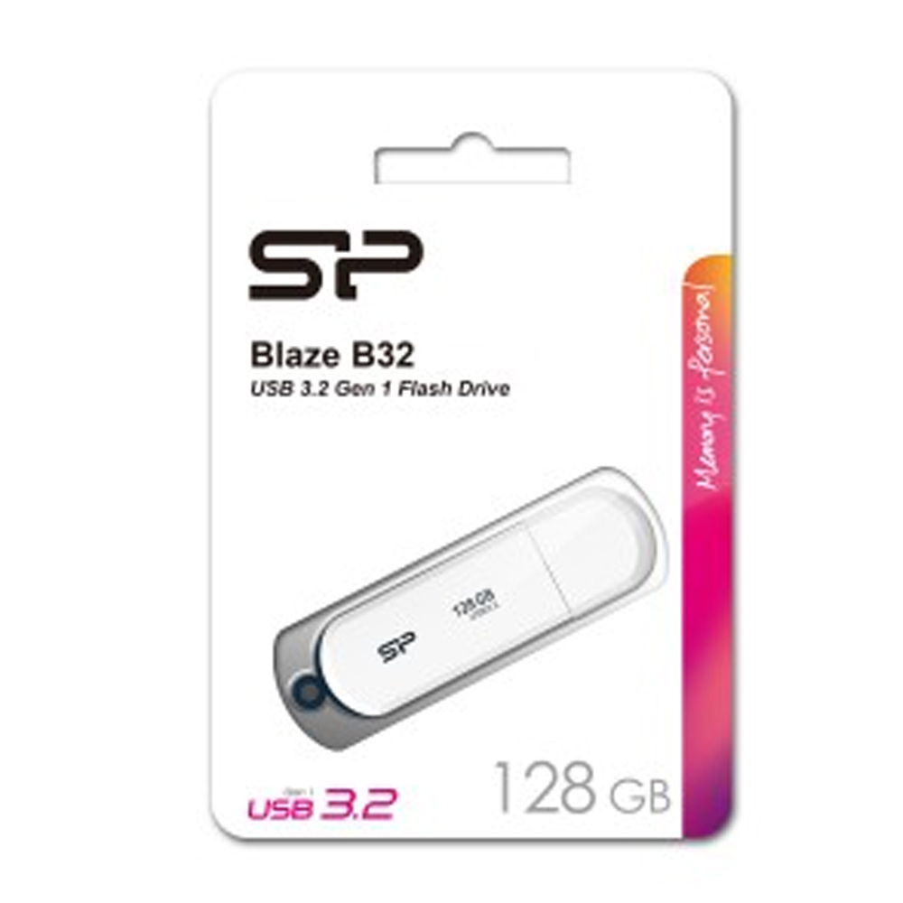 USB Silicon Power Blaze B32, 128GB, 3.2, e bardhë