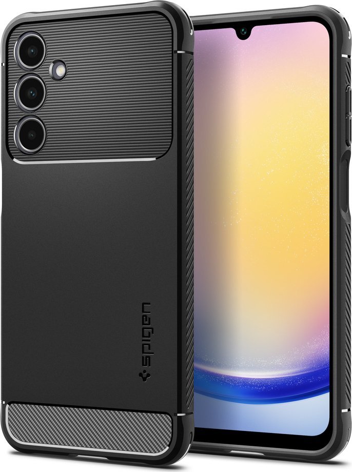 Футрола за телефон Spigen Rugged Armor за Samsung Galaxy A25 5G, TPU, отпорна на удари, црна