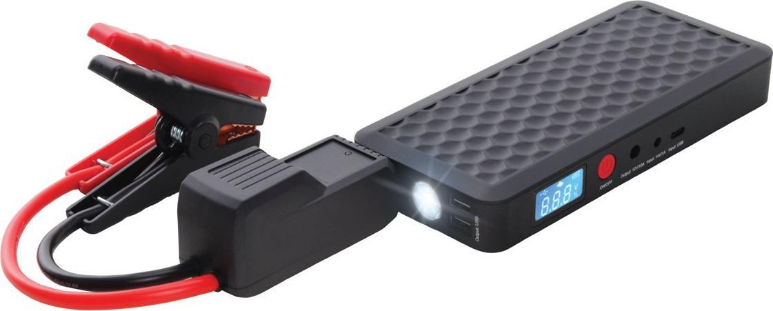 Starter baterie për makinë Powerbank, 4000mAh, ekran LED, dritë LED, i zi