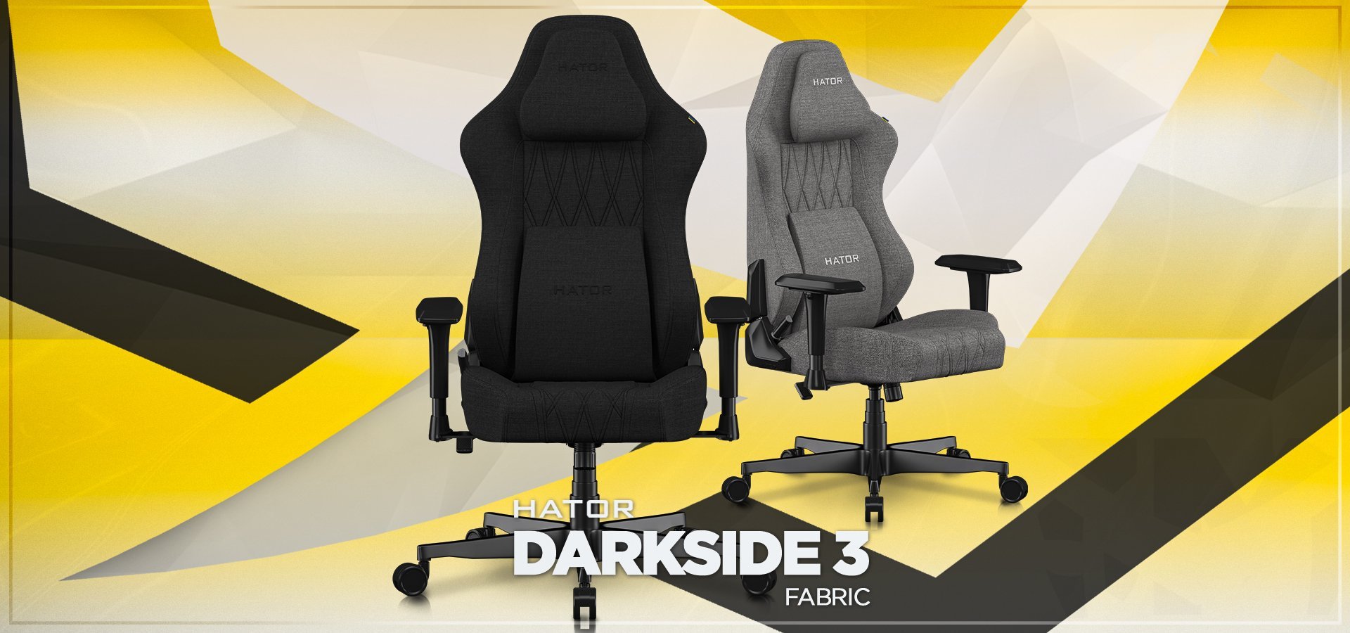Karrige gaming Hator Darkside 3M Fabric, material tekstili, jastëk lumbal, e zezë