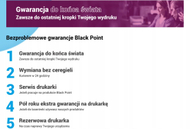 Fletushkë garancie Black Point, informuese, shumëgjuhëshe