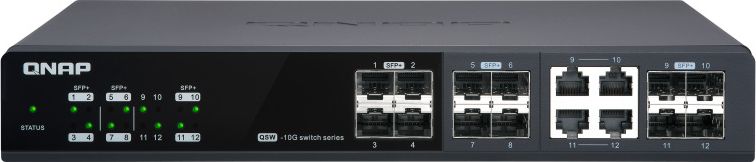 Ndërprerës QNAP QSW-M1204-4C, i zi