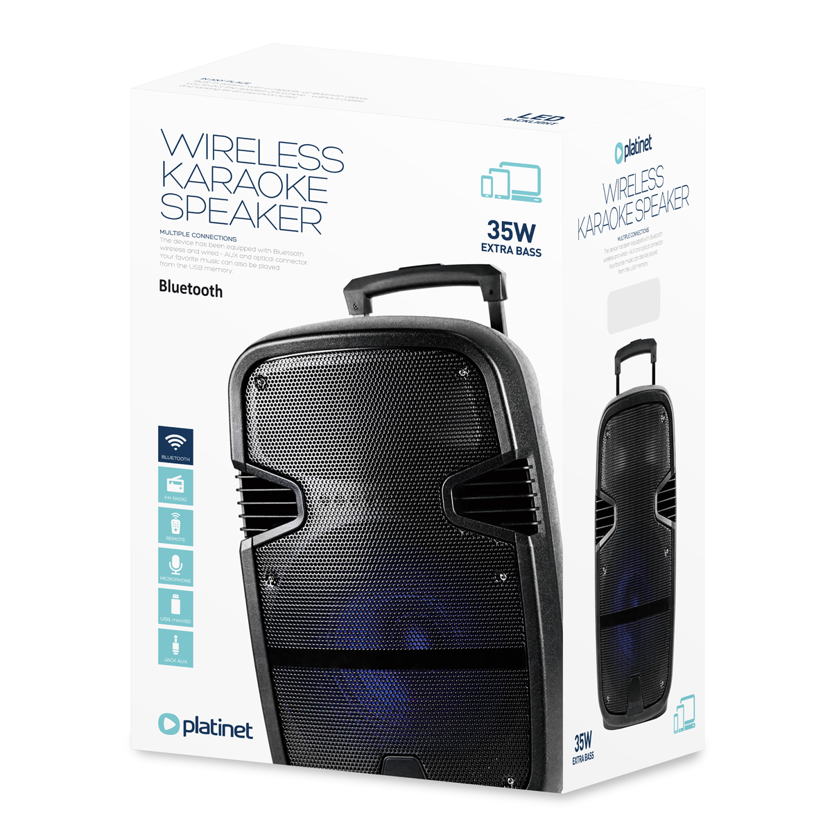 Altoparlantë Platinet PMG220, 35W, bluetooth RGB, i zi
