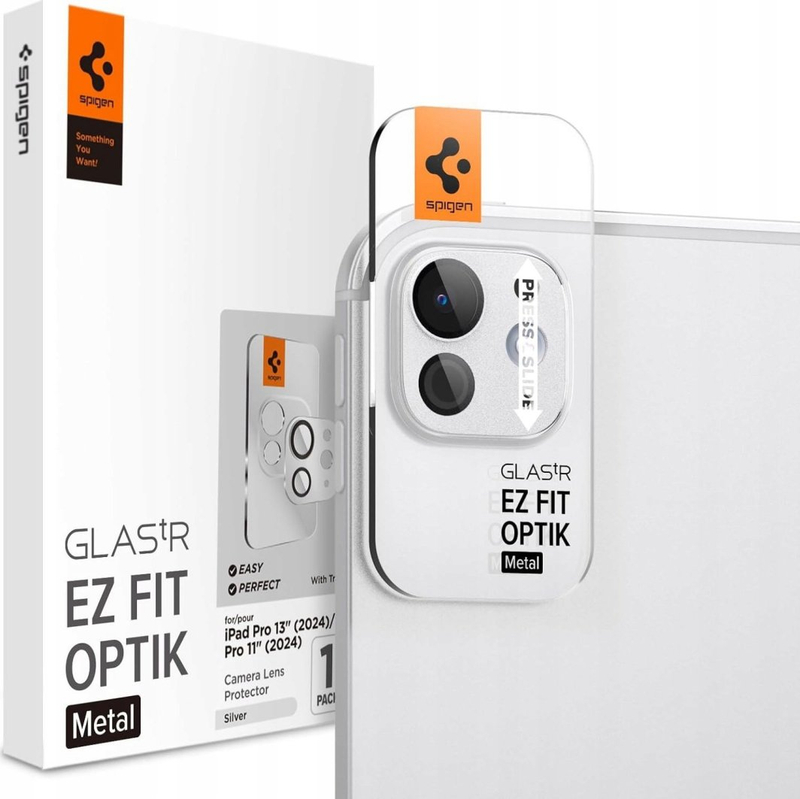 Mbrojtësja e lentes së kamerës Spigen Glas.tR EZ Fit Optik Metal për iPad Pro 11" / 13" 2024, e argjendtë