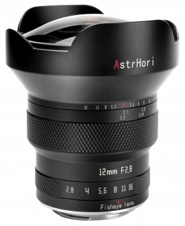 Objektiv AstrHori 12mm F2.8 Fisheye, për Nikon Z, ultra i gjerë, i zi