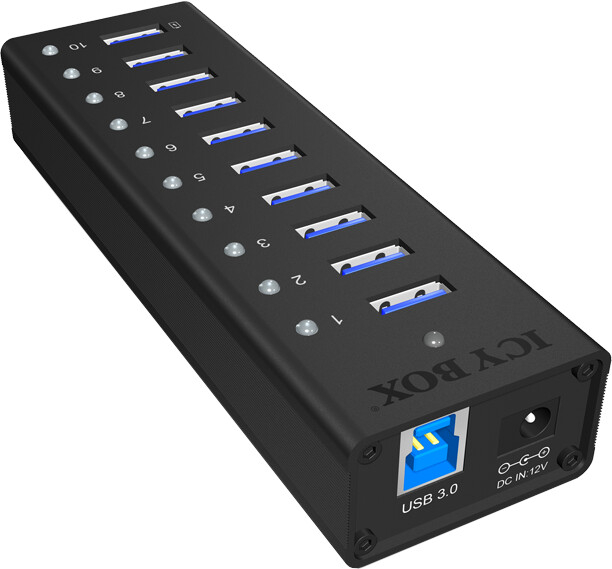Shpërndarës për USB ICY BOX IB-AC6110, i zi