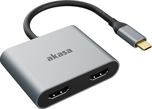 Dok USB C Akasa AK CBCA26 18BK, 2x HDMI, 4K, gri