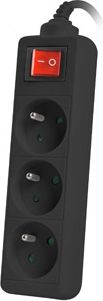 Zgjatëse Lanberg PS1-03E-0150-BK, 3 fole, 1.5 m, e zezë