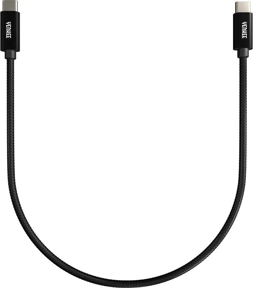Kabllo USB C YENKEE YCU C02 BK, USB C në USB C, 0.2m, e zezë
