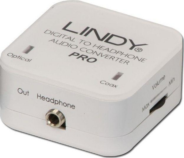 Konvertues audio Lindy 70467 DAC, digital në analog, 24bit 192KHz, i zi