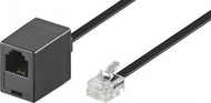 Kabllo zgjatuese telefonike Wentronic Goobay 68260, 6 m, RJ11 RJ14 në RJ11, e zezë