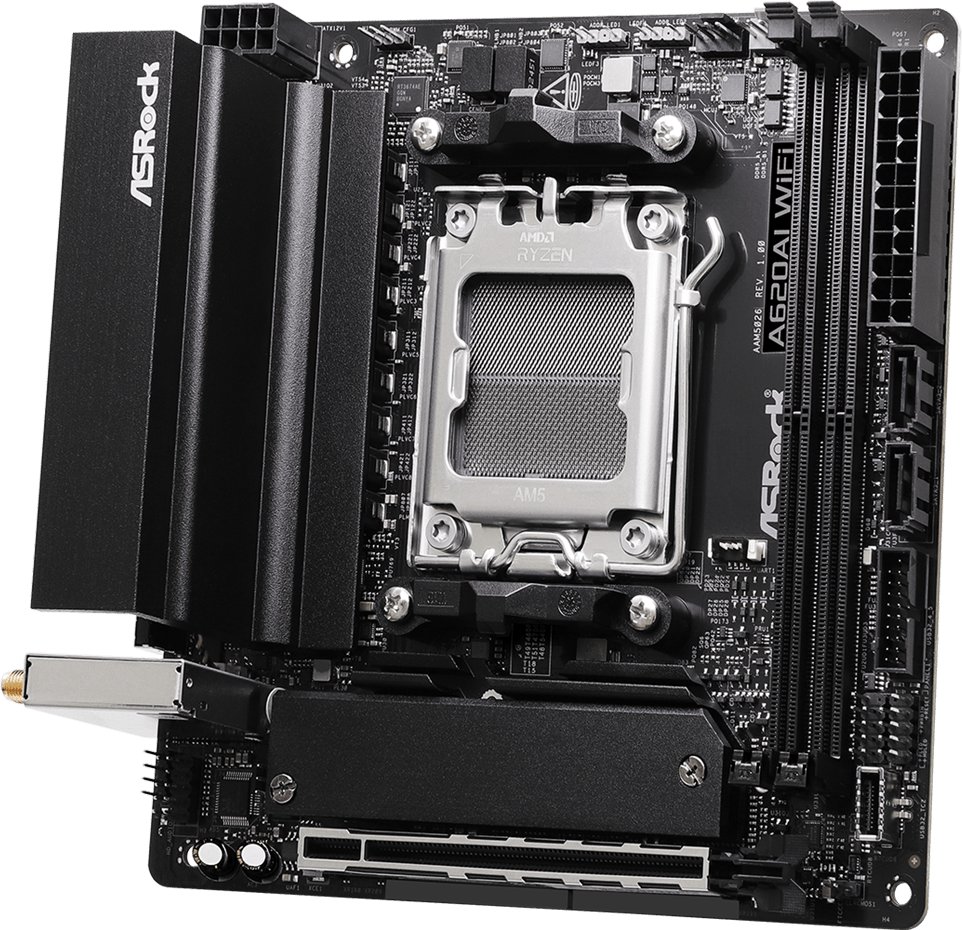Pllakë amë ASRock A620AI WIFI, AMD AM5, Mini ITX, DDR5, WiFi