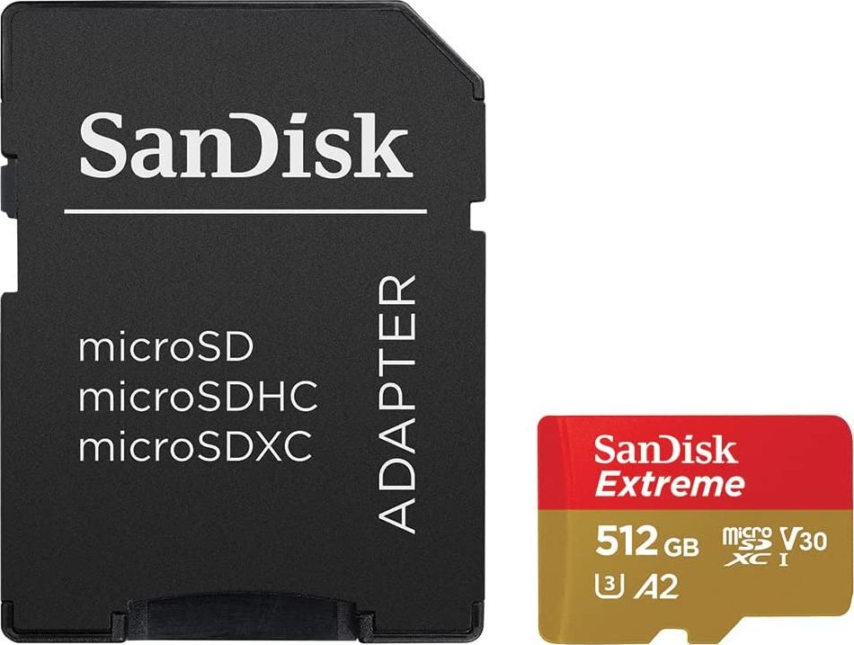Kartë memorie SanDisk Extreme microSDXC, 512GB, Class 10 UHS I U3 A2 V30