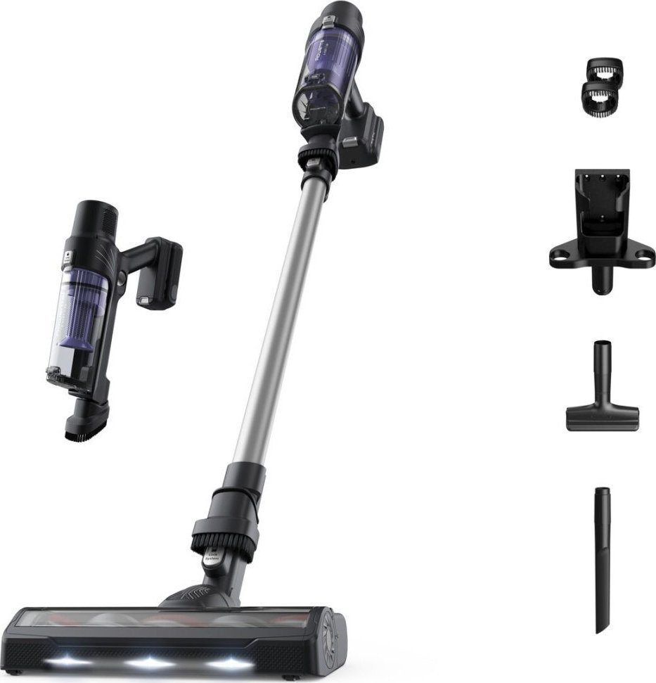 Fshesë me bateri në këmbë Rowenta Versatile Xpert 7 RH6A35WO, pa kabllo, furçë me LED, gri