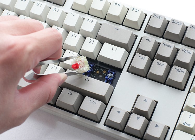 Tastierë lojërash Ducky Origin Vintage, Cherry MX-Speed-Silver, GER, e hirtë/bezhë