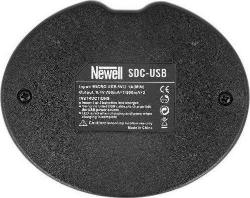 Karikues baterish Newell SDC-USB, Dual-Channel, për DMW-BLC12, i zi