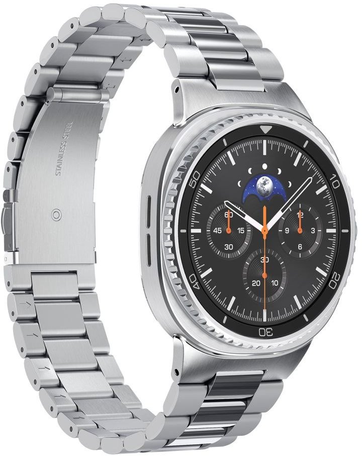 Rrip ore inteligjente Spigen Modern Fit 316L për Samsung Galaxy Watch 8 44/40mm dhe 8 Classic 46mm, çelik inox, argjend