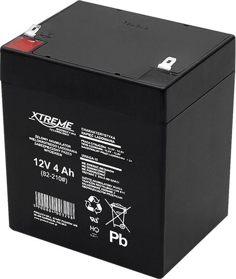 Bateri xhel për automjete lodër, 12V, 4Ah, e zezë