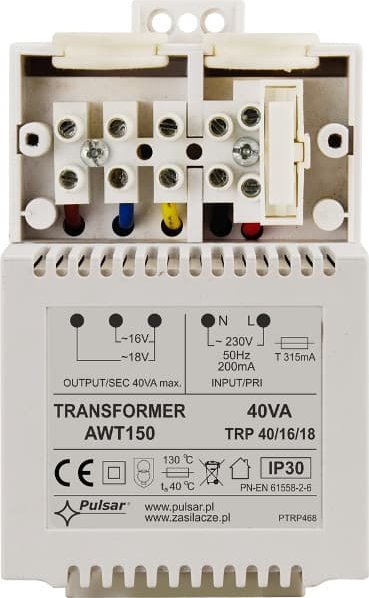 Transformator Pulsar AWT150, 40VA, 16V 18V AC