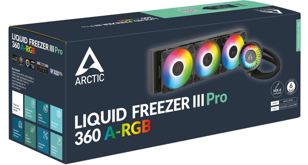 Ftohës CPU Arctic Liquid Freezer III Pro 360 A-RGB, radiator 360mm, A-RGB, i zi