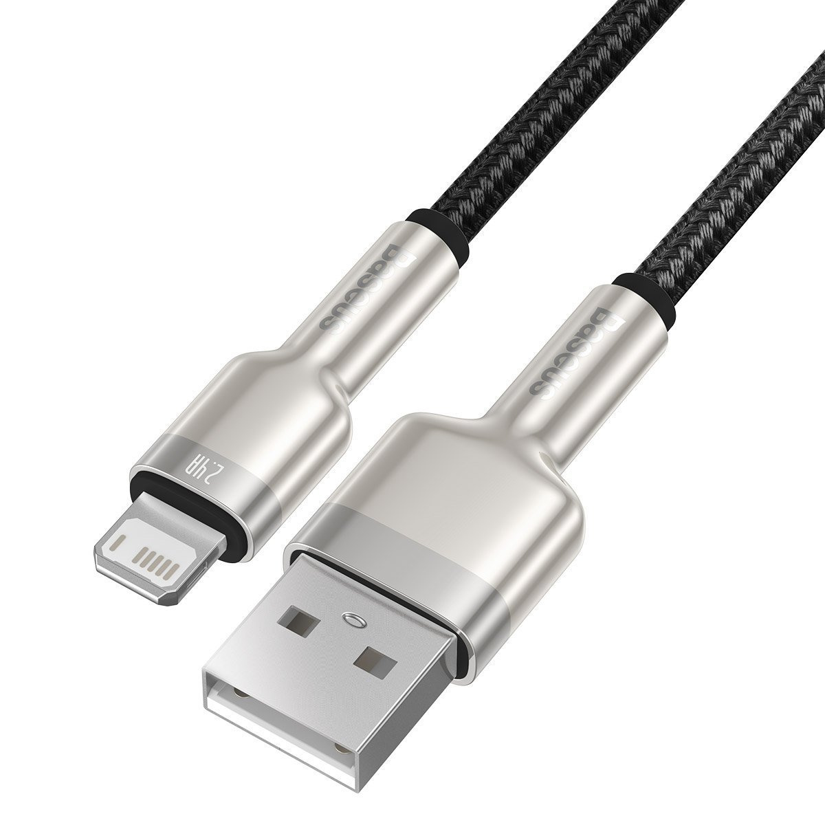Kabllo karikimi Baseus Cafule Metal, USB në Lightning, 1m, 2.4A, i zi
