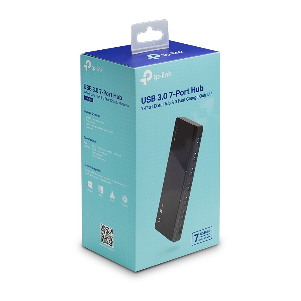 Hub USB TP-Link UH700, 7 porta, USB 3.0, i zi
