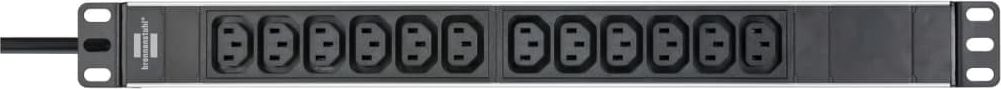Panel rryme Brennenstuhl Alu-Line 19", 12x IEC C13, kabllo 2m, zi argjend