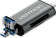 Lexues kartelash Vention USB 3.0, multi-funksional, metalik, gri