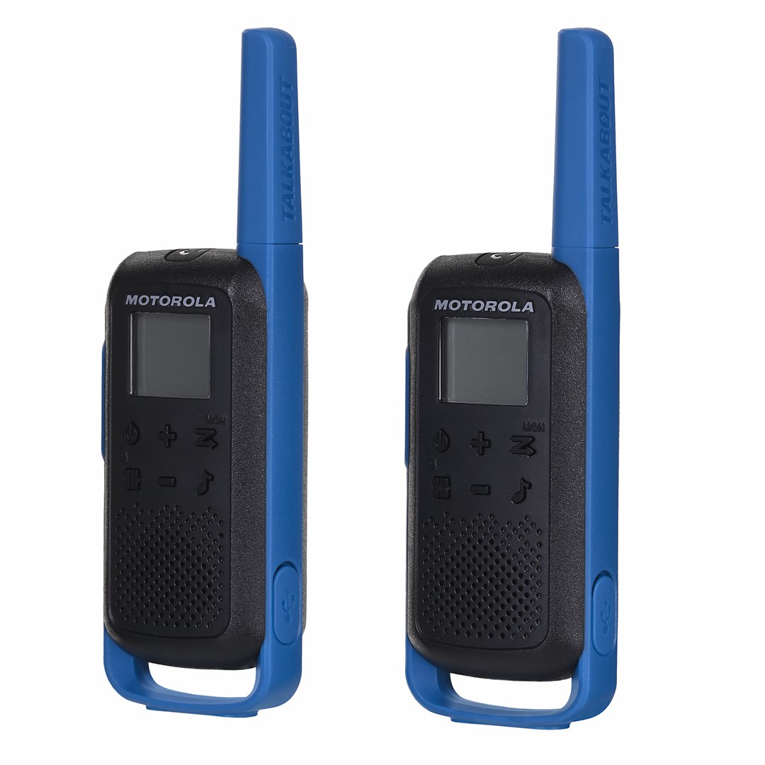 Radiolidhje Motorola TLKR T62, set 2 copë, USB, blu