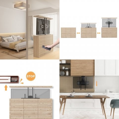 Mbajtëse elektrike për TV Maclean MC-866, 37"-65", VESA 600x400, e zezë