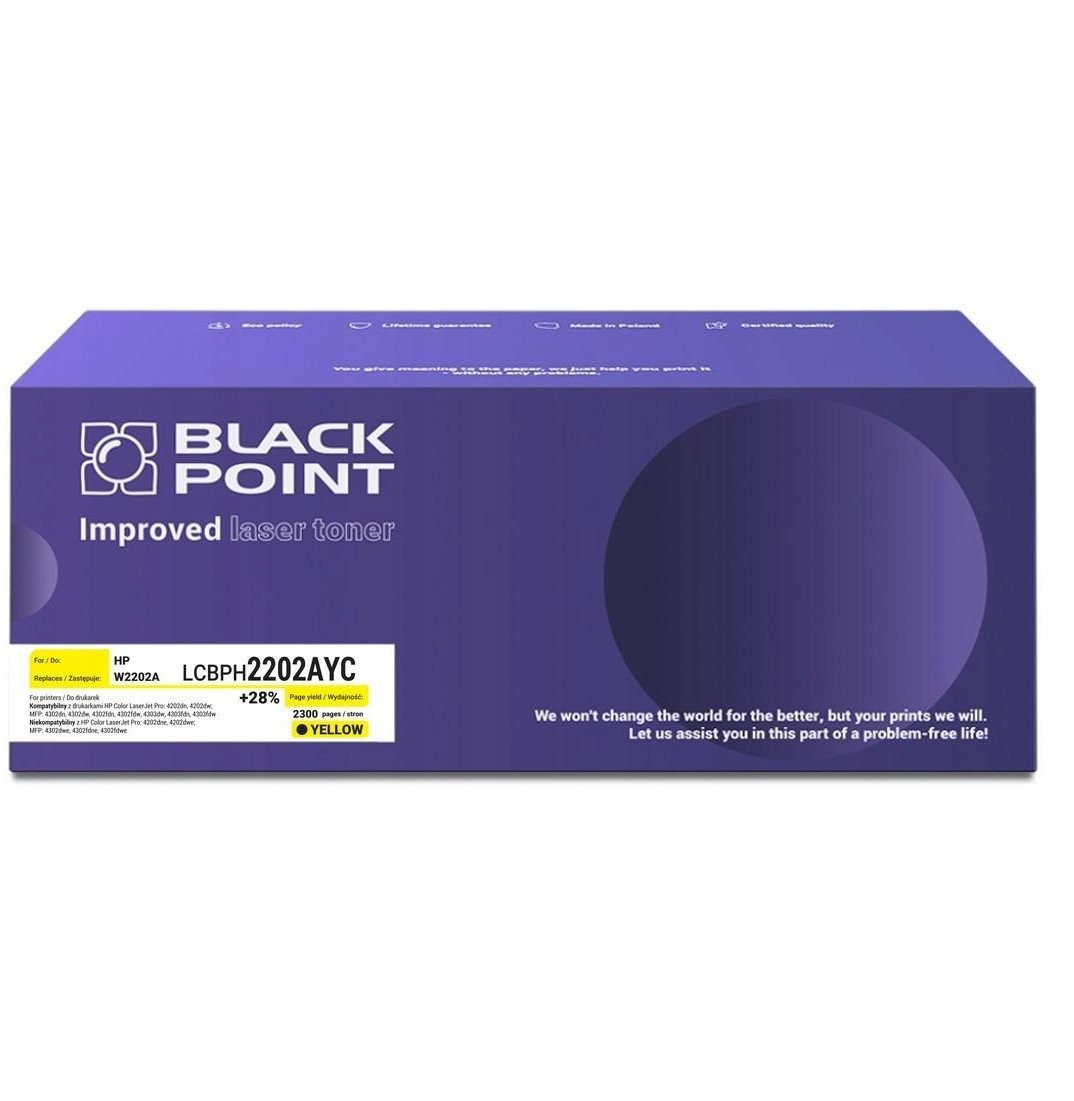 Тонер жолт Black Point LCBPH2202AYC, замена за HP W2202A, 2300 страници