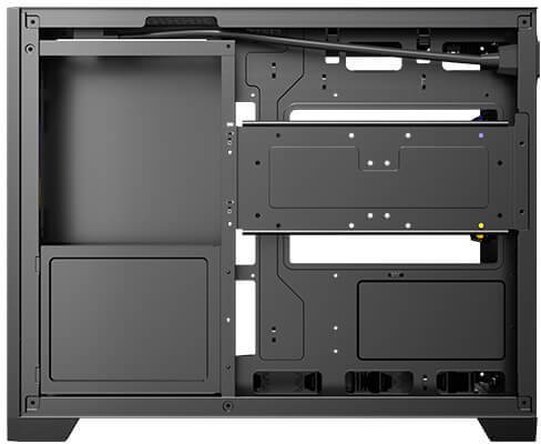 Kutia PC Antec Flux M Mini Tower, xham i temperuar, për gaming, e zezë
