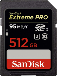 Kartë memorie SanDisk SDXC Extreme PRO, 512 GB, UHSI-I (U3), V30