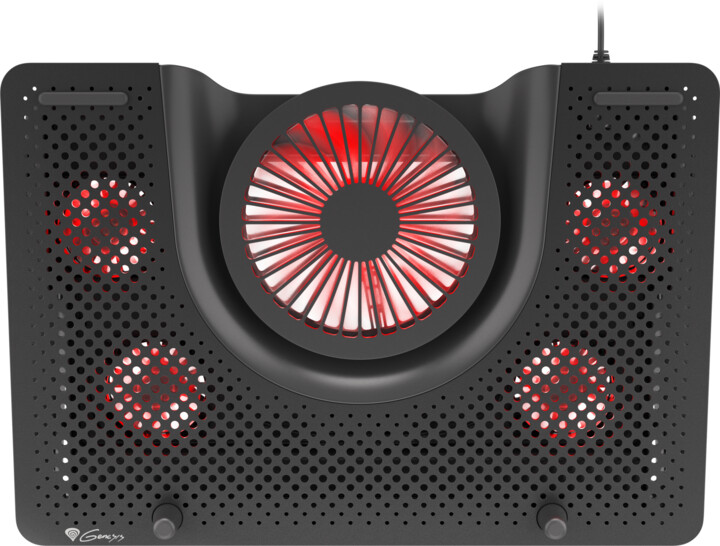 Pad ftohës Genesis Cooling Oxid 550, 1x USB, për laptop 15.6-17.3'', 5 ftohës, LED e kuqe