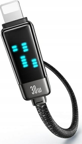 Kabllo USB Usams Meteor SJ743USB0, USB C në Lightning, 30W, 1.2m, e zezë