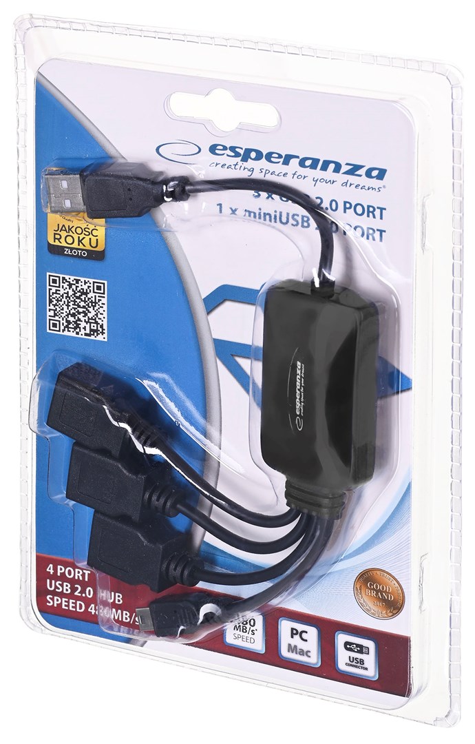 USB HUB Esperanza EA-114, 4 porte, i zi