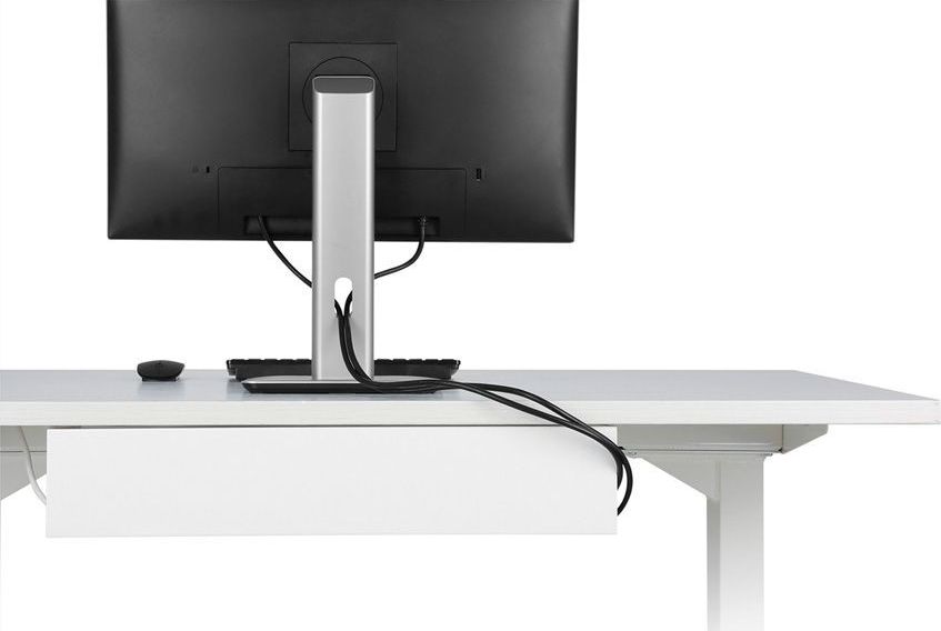 Organizues kabllosh Value Holder, 600 x 114 x 76 mm, çelik, i bardhë