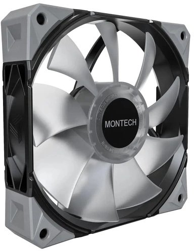 Ventilatorë PC Montech E28 ARGB, 120mm, set 3 copa me fan hub, të zinj