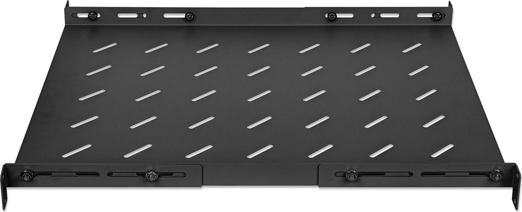 Rafte fikse për kabinet rrjeti Intellinet 19", 1U, thellësi 550 750mm, i zi