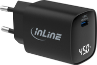 Karikues muri InLine, USB C, 45W PD GaN, me ekran, i bardhë