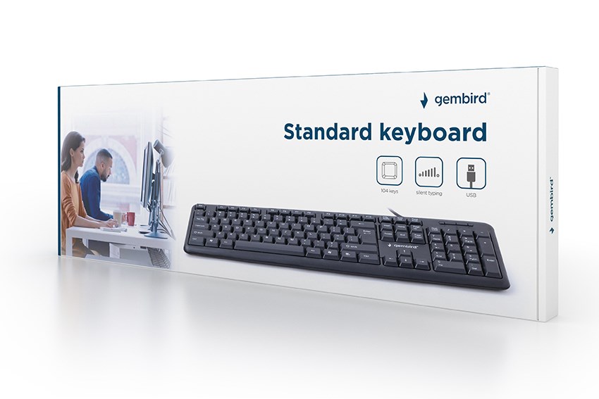 Tastierë standarde, USB, 104 taste, e zezë