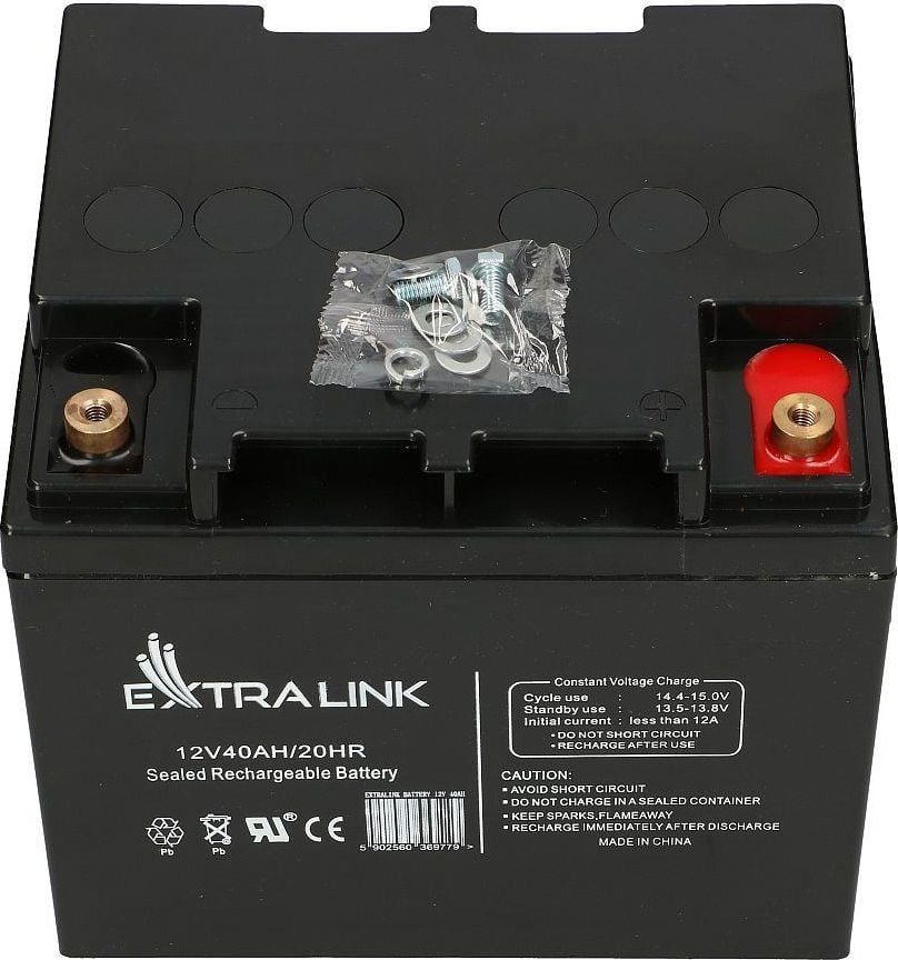 Bateri Extralink AGM VRLA 12V 40Ah, akumulator rezervë, e zezë