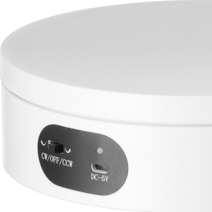 Tavolinë rrotulluese FreePower 360°, 16x5cm, USB, e bardhë