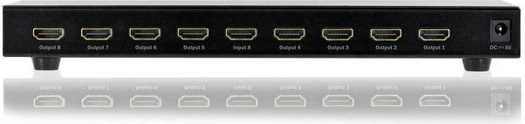 Ndarës HDMI Digitus DS-43302, 1x8 porta, Full HD, i zi